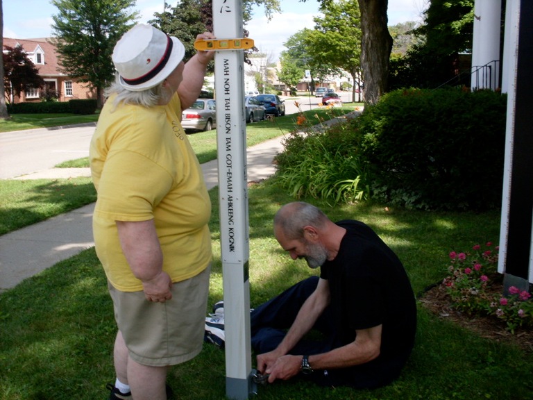 Thanks to both Hank Zeniewicz and Mary Irvine for installing our new Peace Pole in time for the dedication on September 21st!